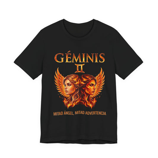 Gemini Zodiac T-Shirt – Mitad ángel, mitad advertencia | Camiseta Géminis Unisex